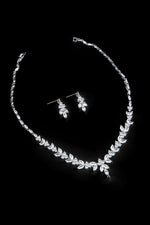 Load image into Gallery viewer, Platinum-Plated Necklace and Drop Earrings Set for Women Fashion Jewelry
