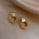 Load image into Gallery viewer, Metallic Gold Earrings for Woman Fashion Jewelry
