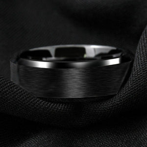 Black Matte Steel Ring for Men Fashion Jewelry