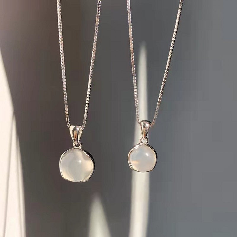 Luxury Silver Moonstone Necklace for Women Fashion Jewelry